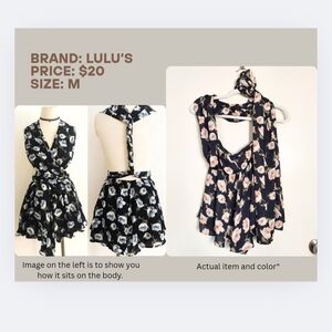 LULU'S | Floral Romper (Shorts) With Adjustable Straps | Size M
